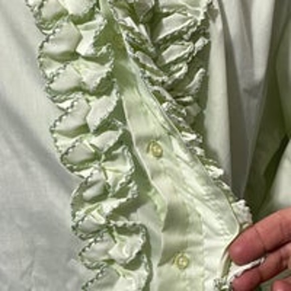 Vtg 70's After Six Baby Green and Tan RUFFLED Tuxedo Prom Bundle =2 total - Picture 6 of 12